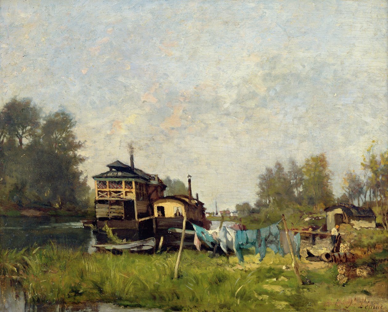 Pesulajen vene Seine-joella tekijältä Stanislas Victor Edouard Lepine