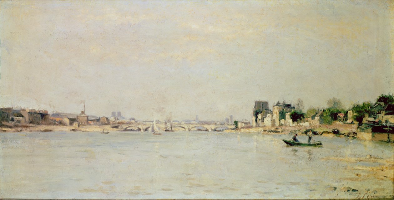 Näkymä Seine-joelle (öljy) tekijältä Stanislas Victor Edouard Lepine