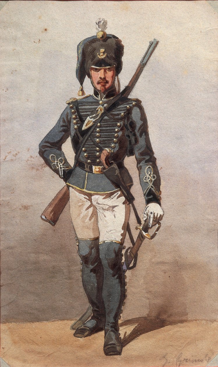 Univormututkimus, Stanislao Grimaldi del Poggetton piirustus tekijältä Stanislas Grimaldi del Poggetto