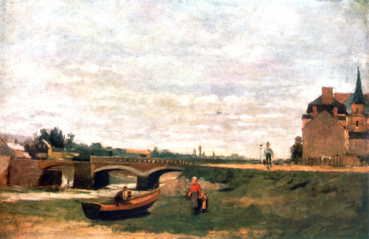 Näkymä kylään, c1855-1892 tekijältä Stanislas Lepine