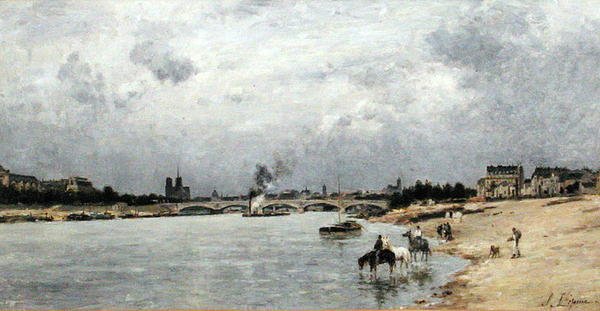 Austerlitzin silta, Pariisi (öljy kankaalle) tekijältä Stanislas Victor Edouard Lepine