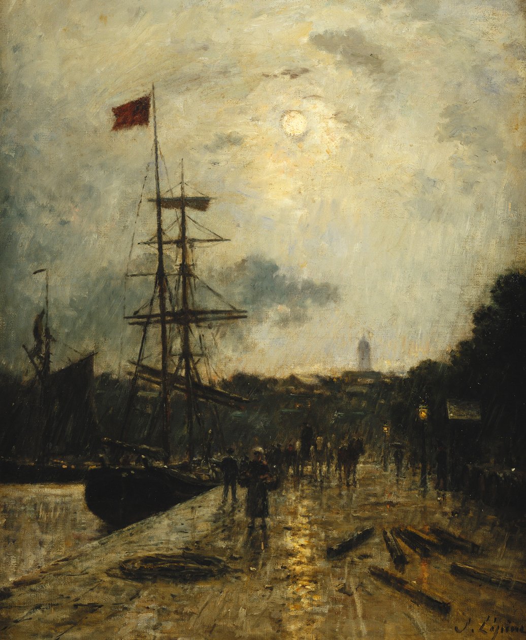 Caenin laituri; Quai a Caen, tekijältä Stanislas Victor Edouard Lepine