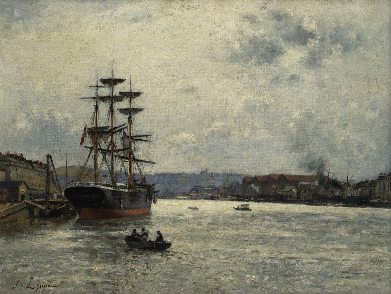 Caenin satama; Le Port de Caen, tekijältä Stanislas Victor Edouard Lepine