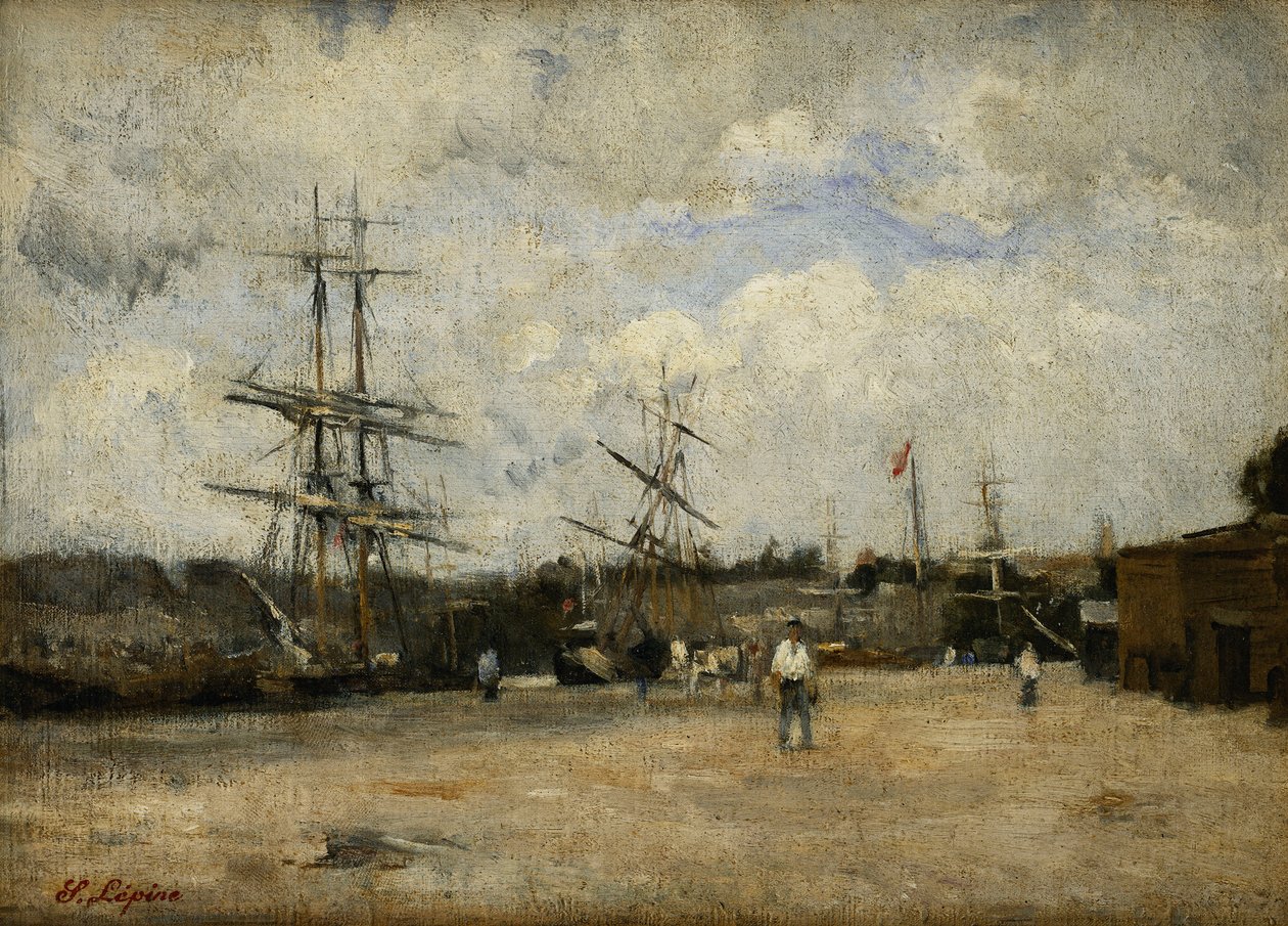 Rouenin satama; Le Port de Rouen, tekijältä Stanislas Victor Edouard Lepine
