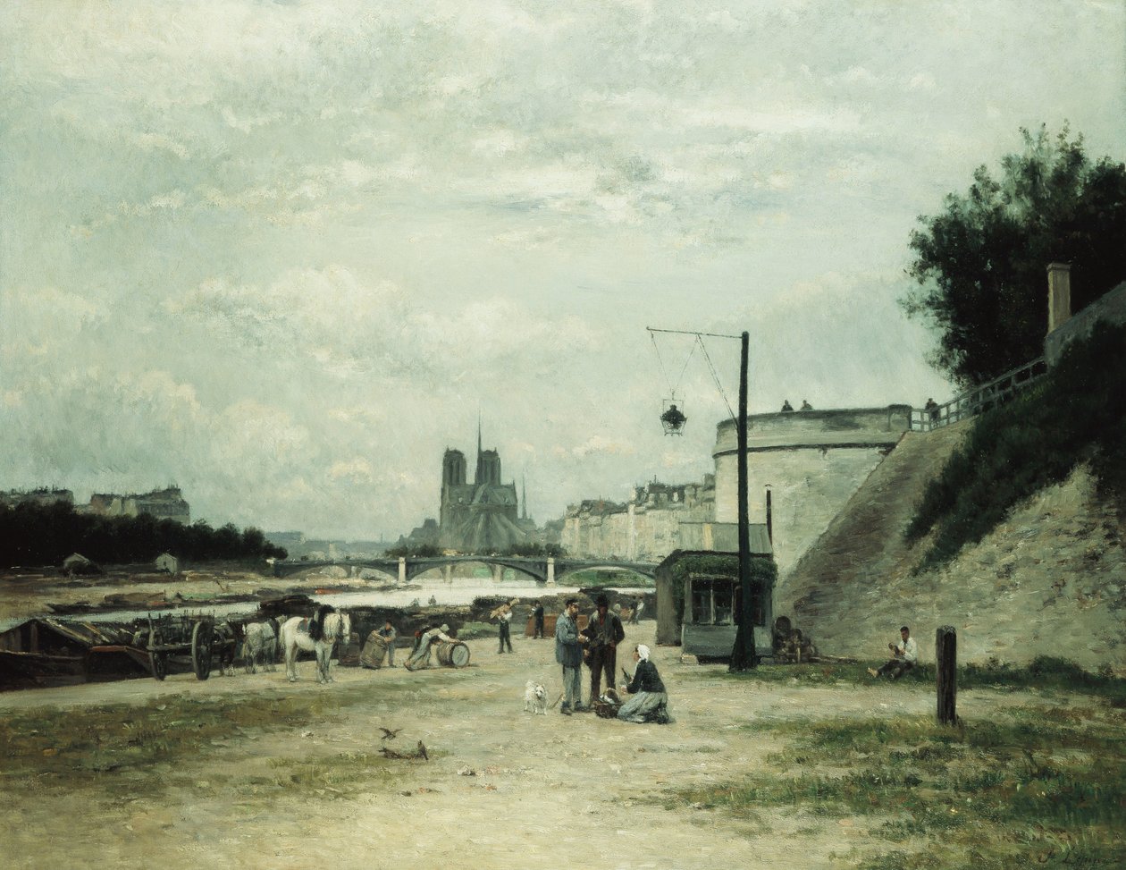 Quai de Louviers Pont Sullyssa, noin 1875 tekijältä Stanislas Victor Edouard Lepine