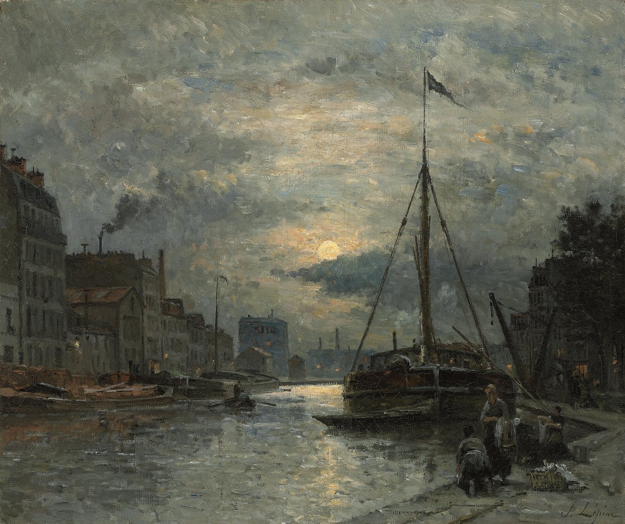 Saint-Martinin kanava Moonlightissa; Moonlightin kanava Saint-Martin, tekijältä Stanislas Victor Edouard Lepine