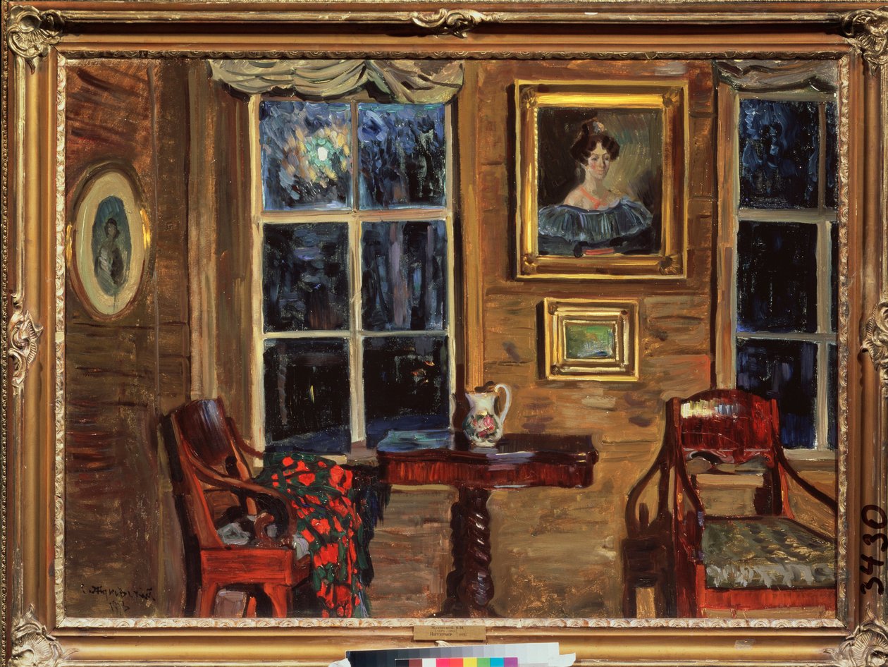 Vanhassa talossa. Stanislav Julianovich Zhukovsky (Žukovski) (1873-1944) maalaus, öljy kankaalle tekijältä Stanislav Joulianovitch Joukovski