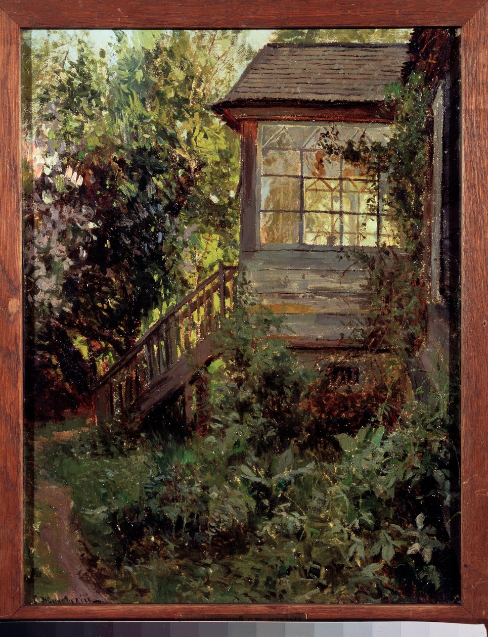 Maalaistalo. Terassi. Stanislav Julianovich Zhukovsky (Žukovski) (1873-1944) maalaus öljy kankaalle. Venäläinen taide, 1800-1900-luvun loppu. Valtion Tretjakovin galleria, Moskova. tekijältä Stanislav Joulianovitch Joukovski