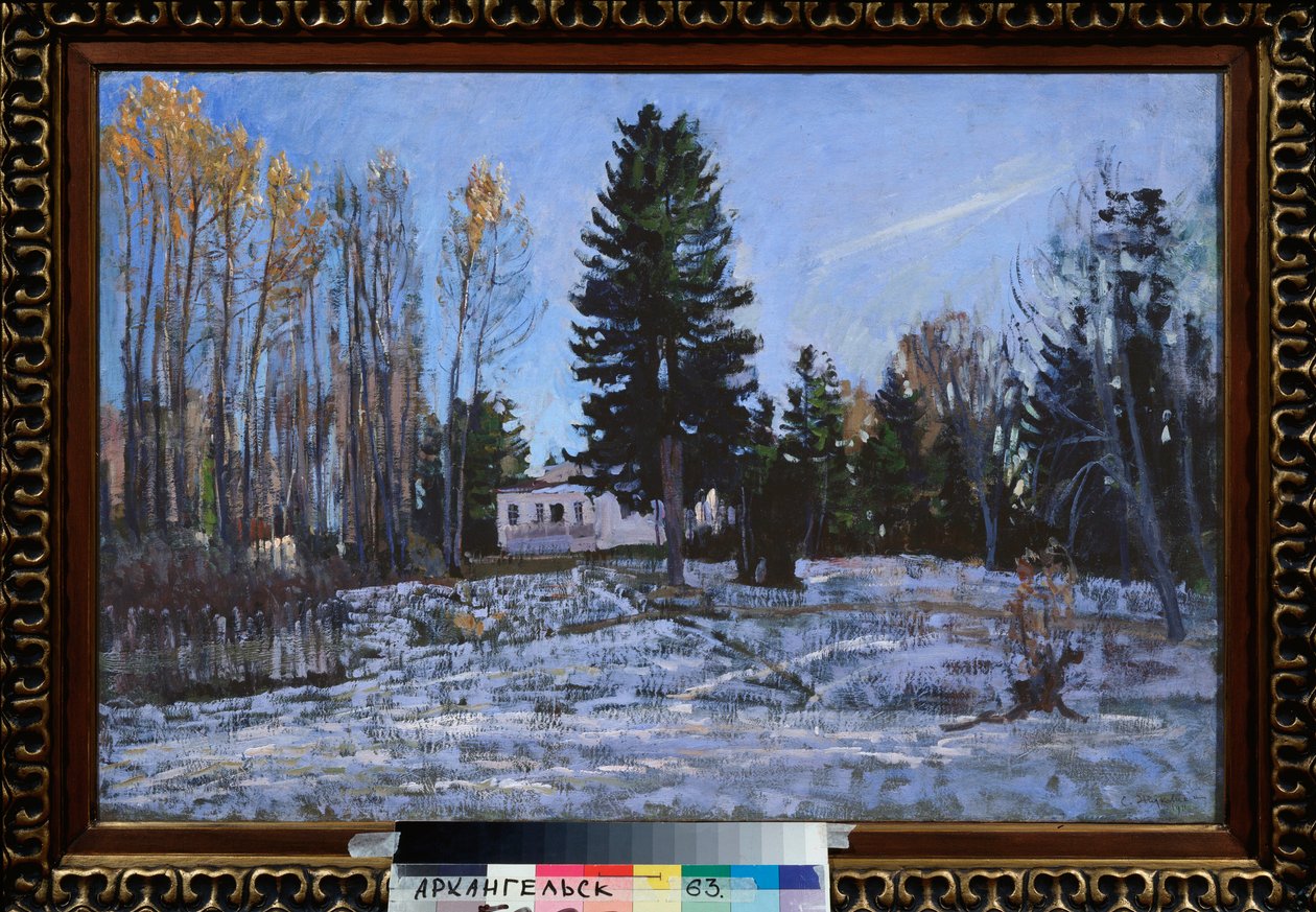 Vanha maalaistalo. Stanislav Julianovich Zhukovsky (Žukovski) (1873-1944) maalaus, öljy kankaalle tekijältä Stanislav Joulianovitch Joukovski