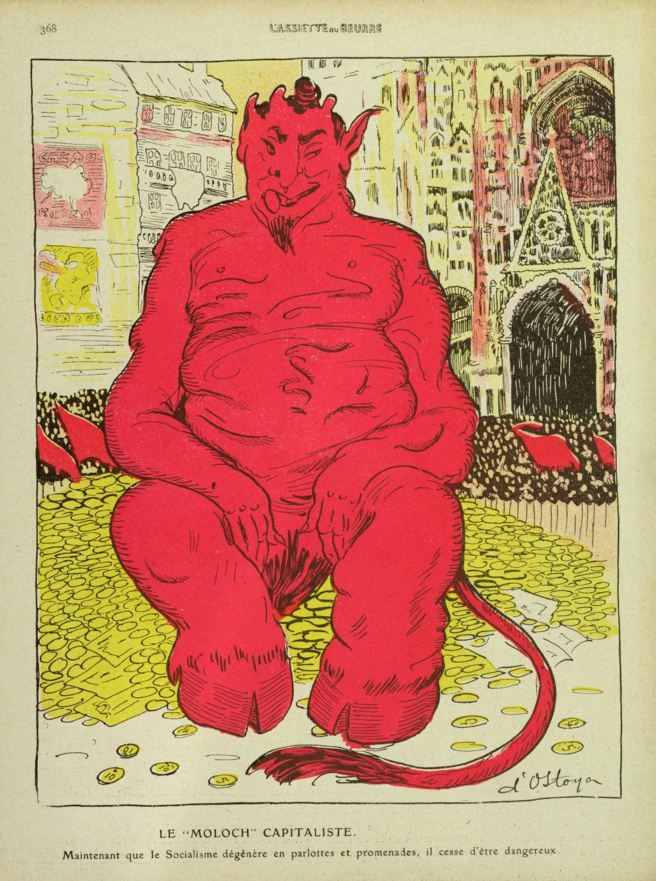Kapitalistinen Moloch, LAssiette au Beurre, 27. elokuuta 1910 tekijältä Stanislav Ostoja Chrostovski