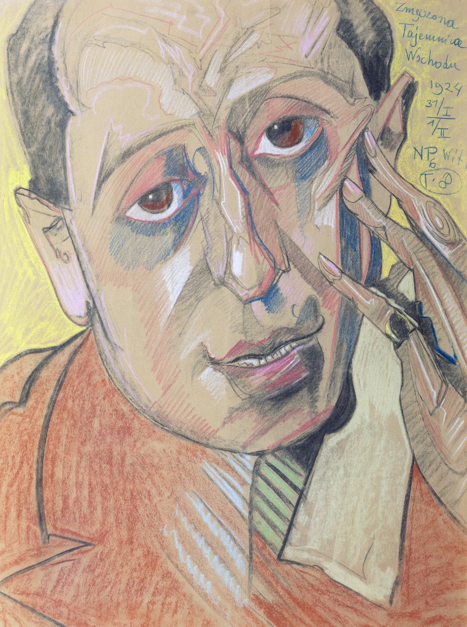 Miehen muotokuva, 1924 (pastelli paperille) tekijältä Stanislaw Ignacy Witkiewicz
