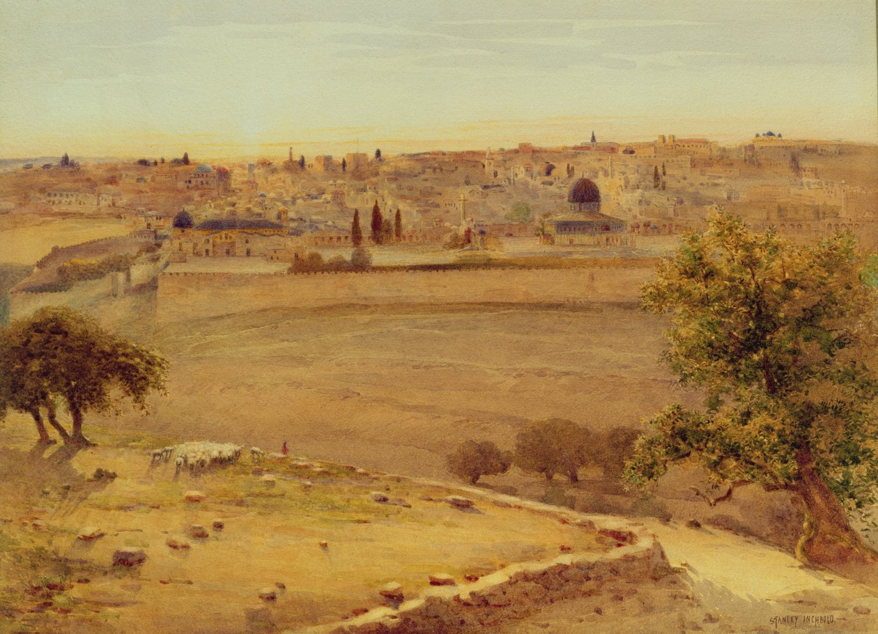 Jerusalem Öljymäeltä (wc paperilla) tekijältä Stanley Inchbold