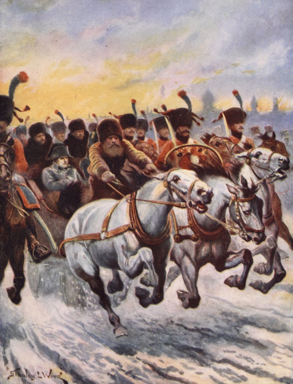 Napoleon vetäytymässä Moskovasta tekijältä Stanley L. Wood