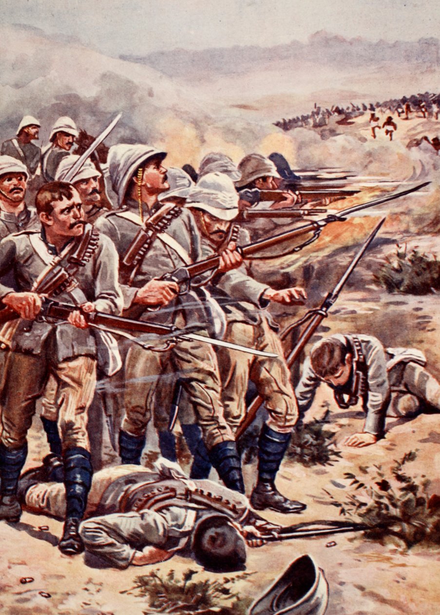Abu-Kru-aukio, kuvitus teoksesta 1800-luvun taistelut, Archibald Forbes, G.A. Henty ja majuri Arthur Griffiths tekijältä Stanley L. Wood