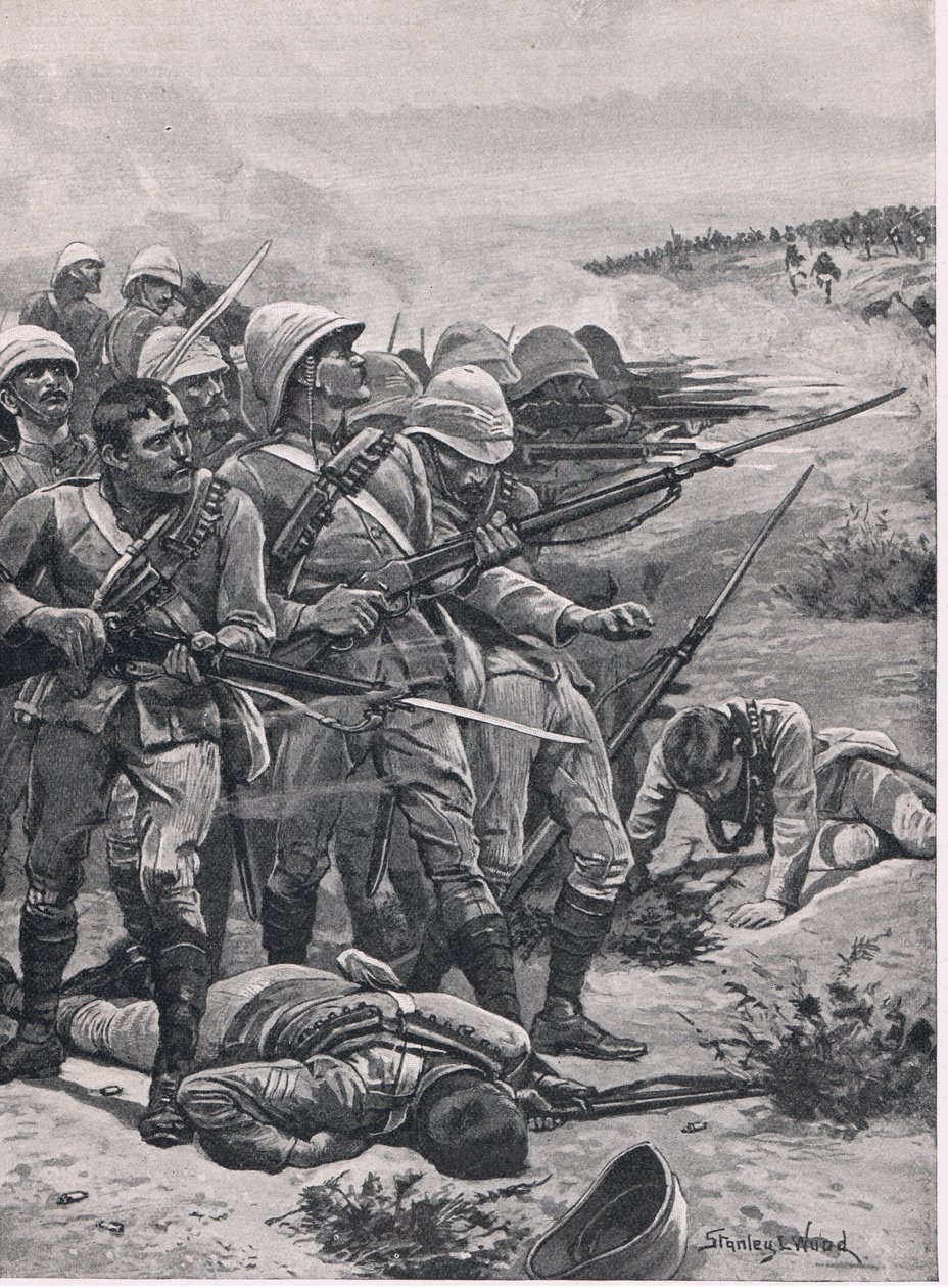 ABU-Kru-aukio, 19. tammikuuta 1885, kuva brittiläisistä taisteluista maalla ja merellä, 1915 tekijältä Stanley L. Wood