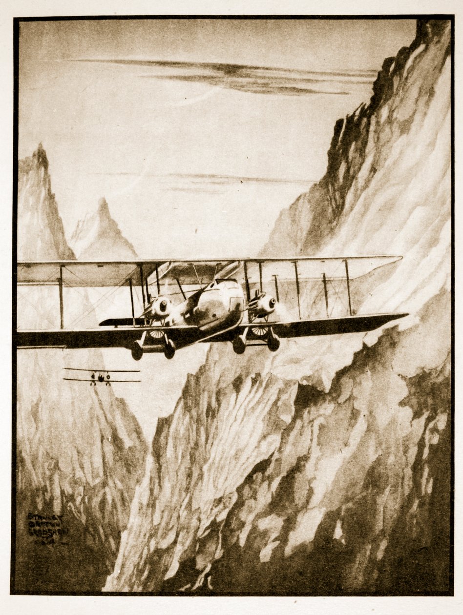 Kabulin evakuointi, kuvitus John Hamiltonin teoksesta Flying Memories tekijältä Stanley Orton Bradshaw