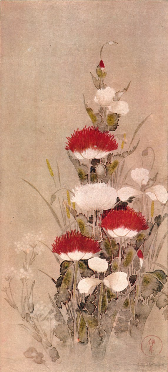 "Unikot, vehnä ja Natane Flowers", 1600-luku tekijältä Sôtatsu