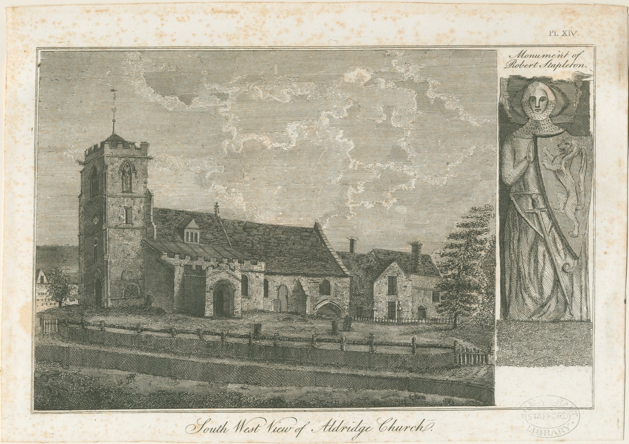 Aldridge Church: kaiverrus, nd [1762-1802] tekijältä Stebbing Shaw
