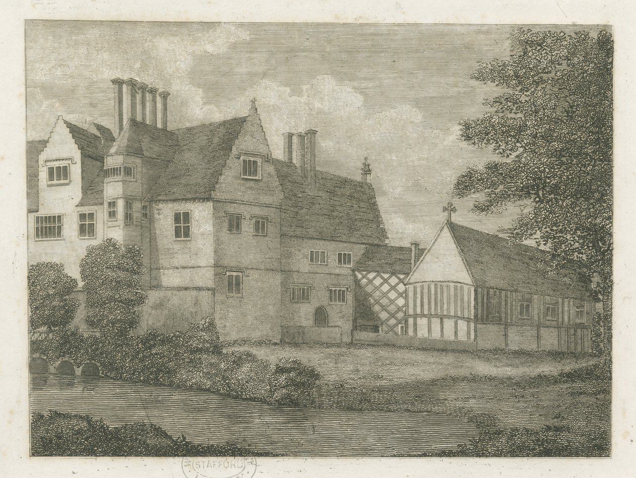 Brewood - Black Ladies Priory: kaiverrus ja [?1700-luku] (painettu) tekijältä Stebbing Shaw