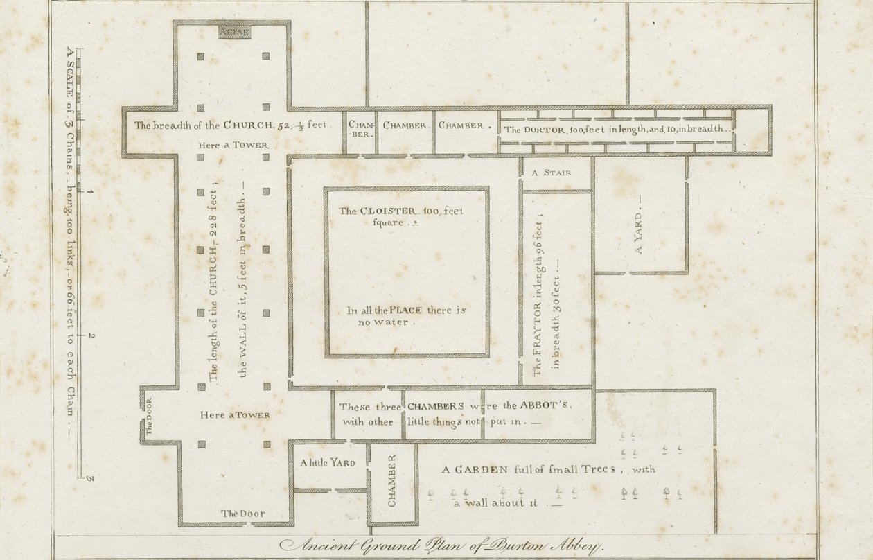Burton-upon-Trent Abbey: kaiverrus, nd [c 1795] (painettu) tekijältä Stebbing Shaw