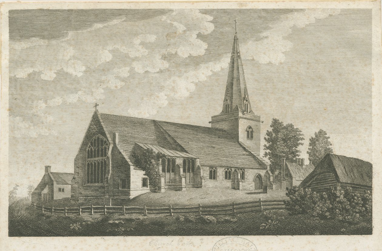 Church Eatonin kirkko: kaiverrus, nd [n. 1800] (painettu) (printti) tekijältä Stebbing Shaw