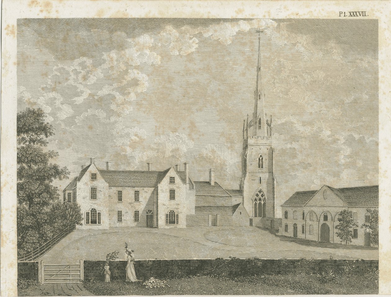 Clifton Campvillen kirkko: kaiverrus, nd [c 1790] tekijältä Stebbing Shaw