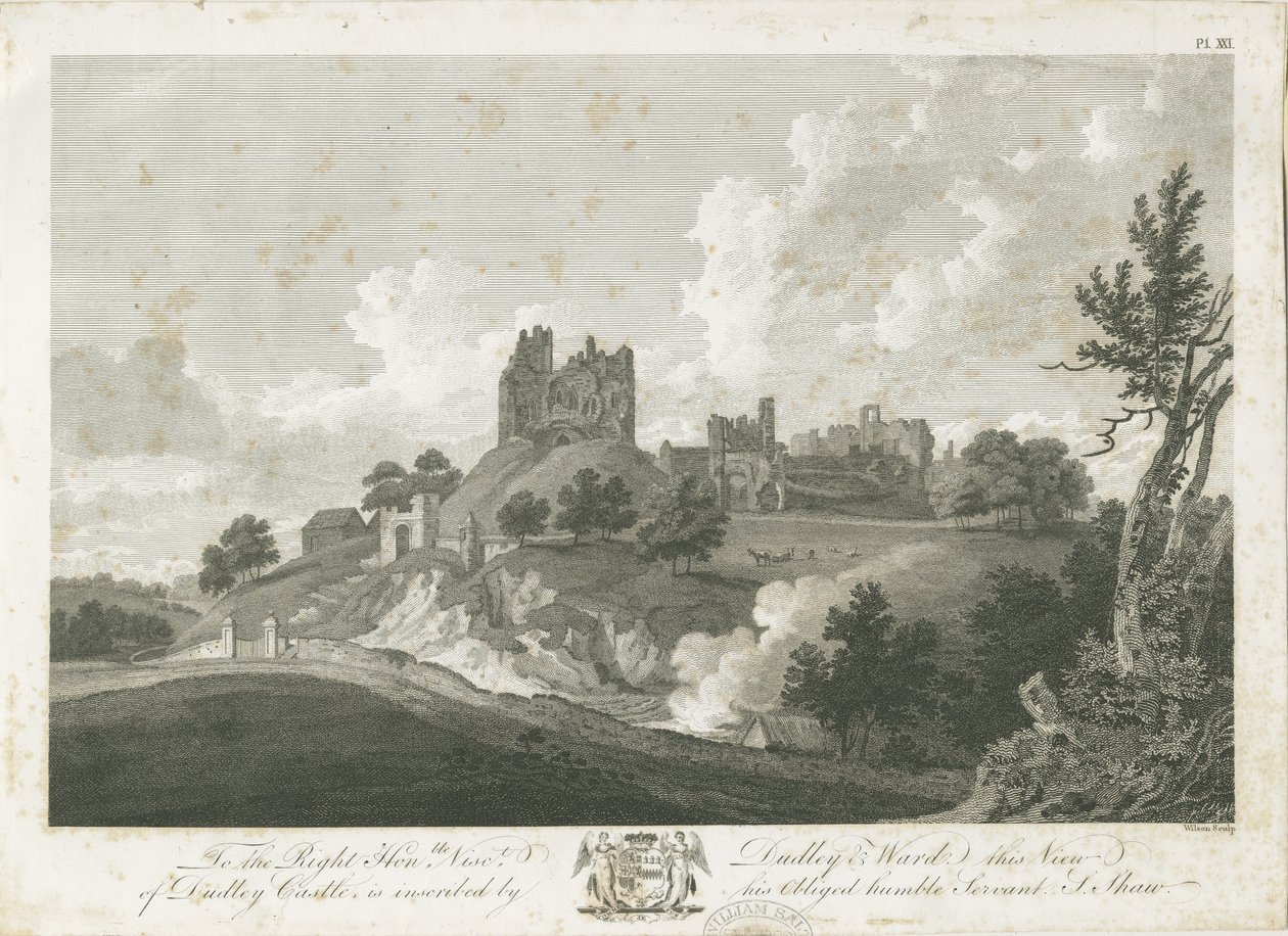 Dudleyn linna: kaiverrus, nd [1762-1802] (painettu) tekijältä Stebbing Shaw
