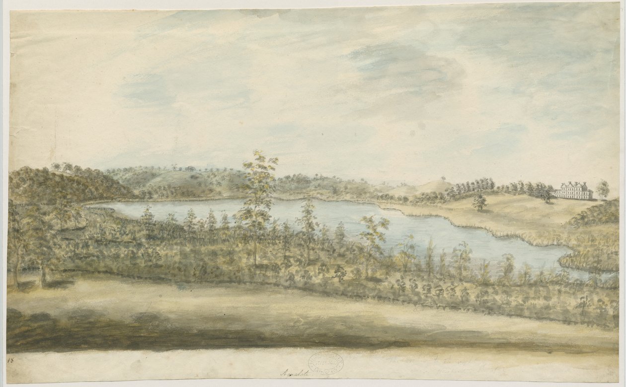Forton - Aqualate Hall: akvarellimaalaus, nd [1762-1802] tekijältä Stebbing Shaw