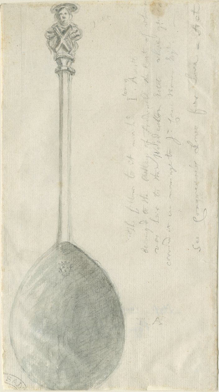 Fradswell - Apostolilusikka: lyijykynä- ja pesupiirustus, nd [?18th Century] (piirustus) tekijältä Stebbing Shaw