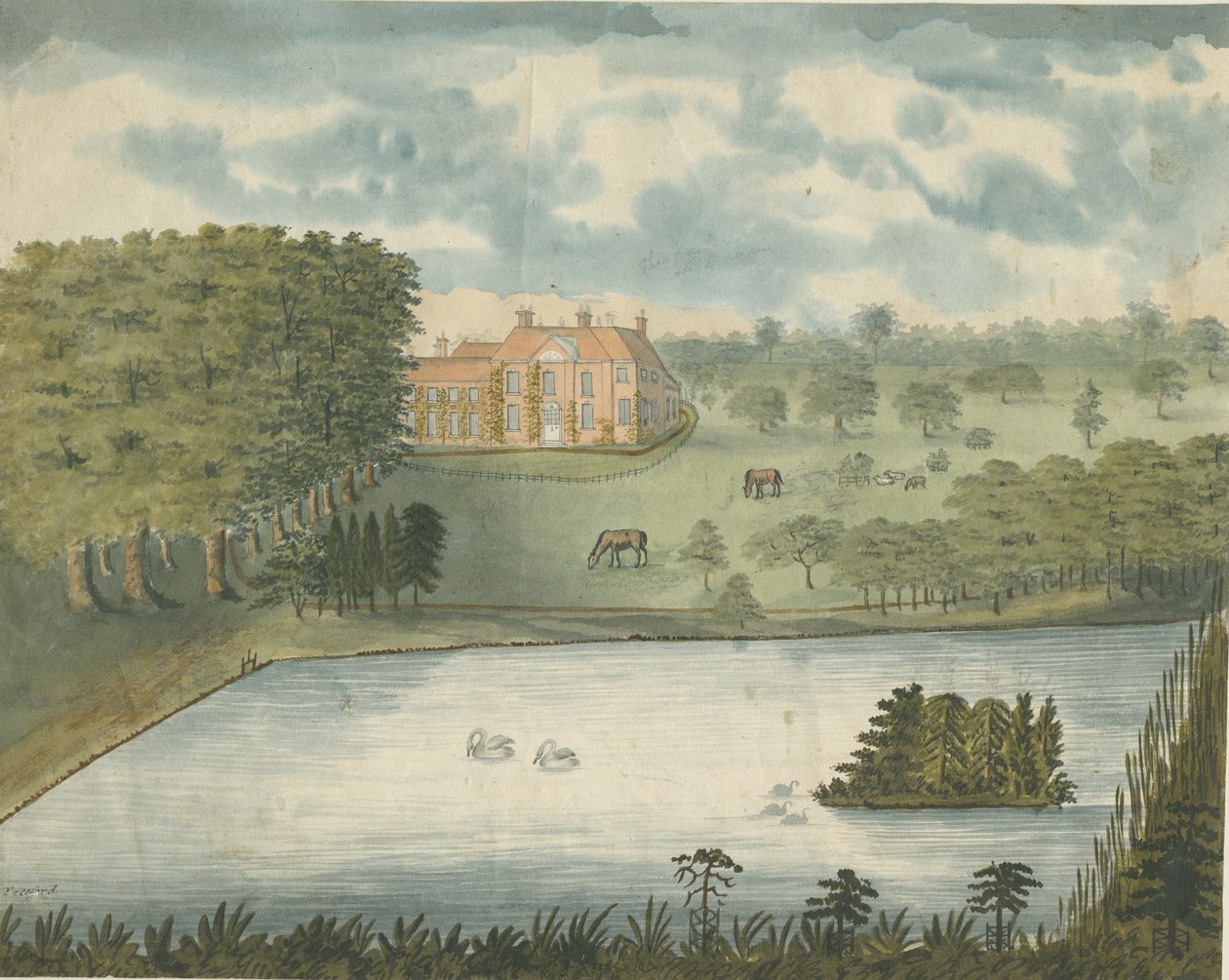 Freeford Hall: akvarellimaalaus, nd [1762-1802] tekijältä Stebbing Shaw