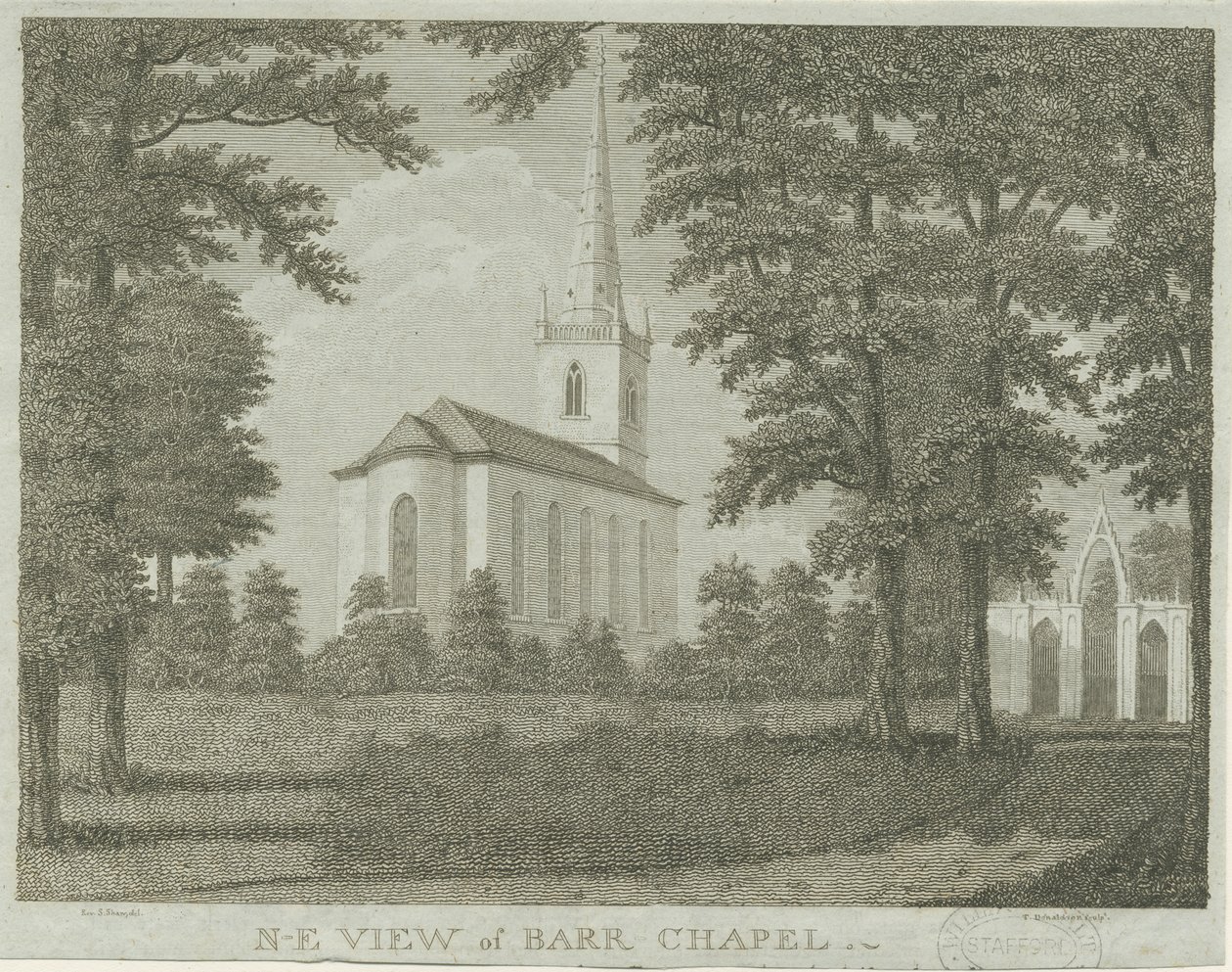 Great Barr Chapel: kaiverrus, nd [1762-1802] tekijältä Stebbing Shaw