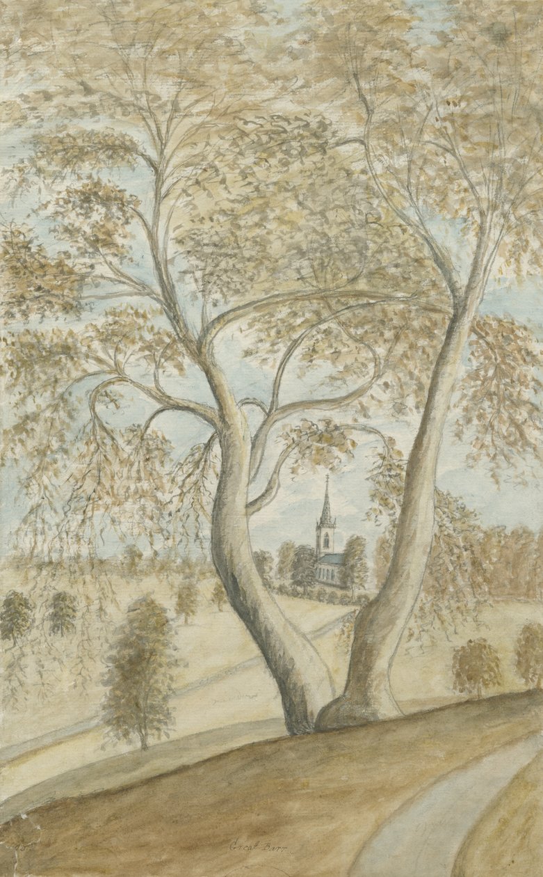 Great Barr Chapel: akvarellimaalaus, nd [1762-1802] tekijältä Stebbing Shaw