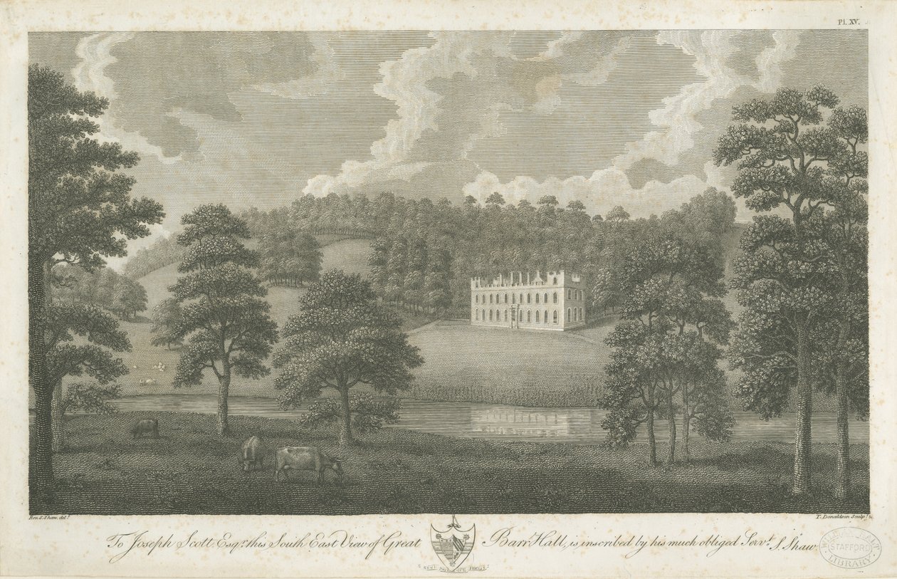 Great Barr Hall: kaiverrus, nd [1762-1802] tekijältä Stebbing Shaw