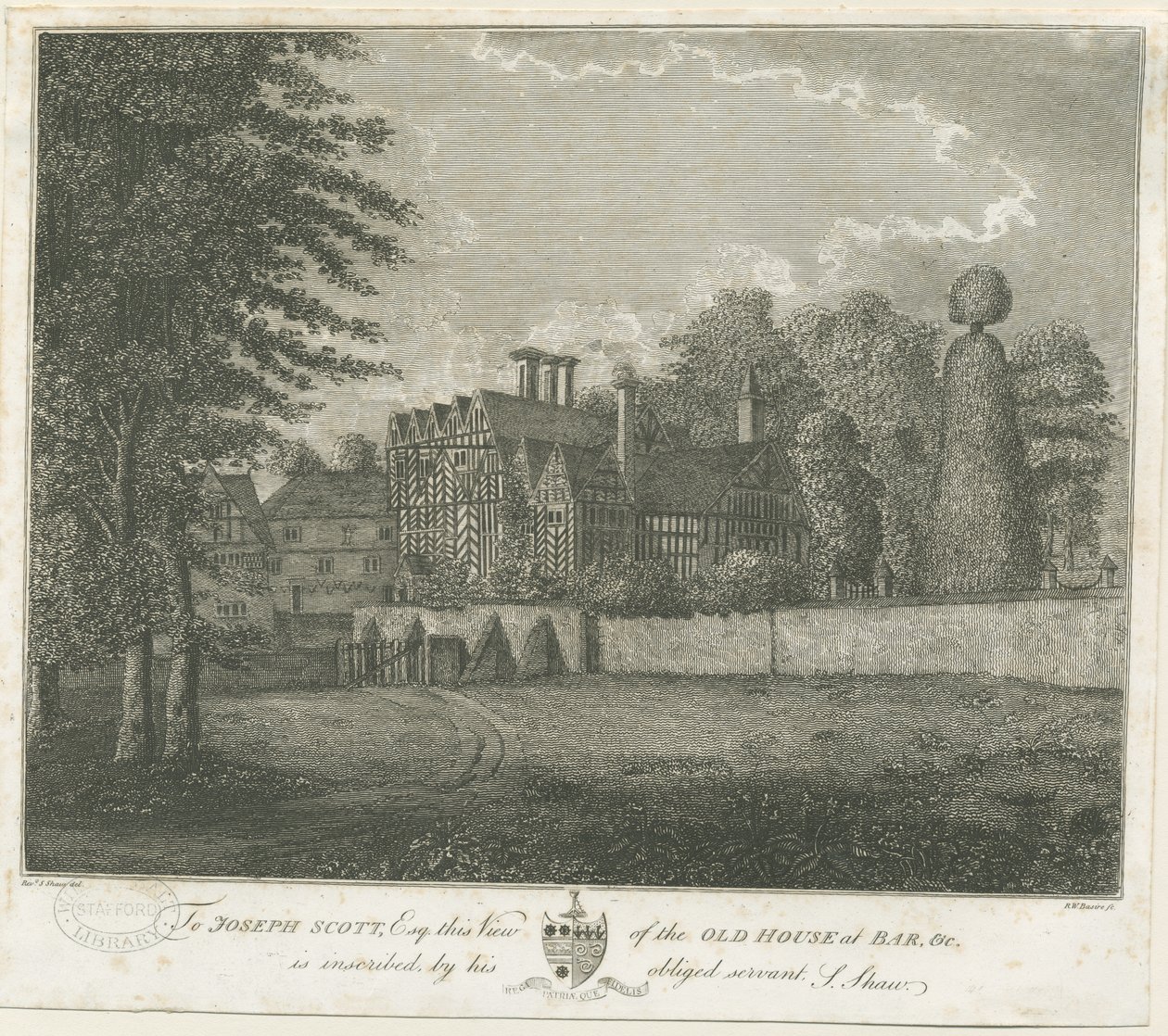 Great Barr Village - Old Tudor House: kaiverrus, nd [1700-luvun loppu] (painettu) tekijältä Stebbing Shaw