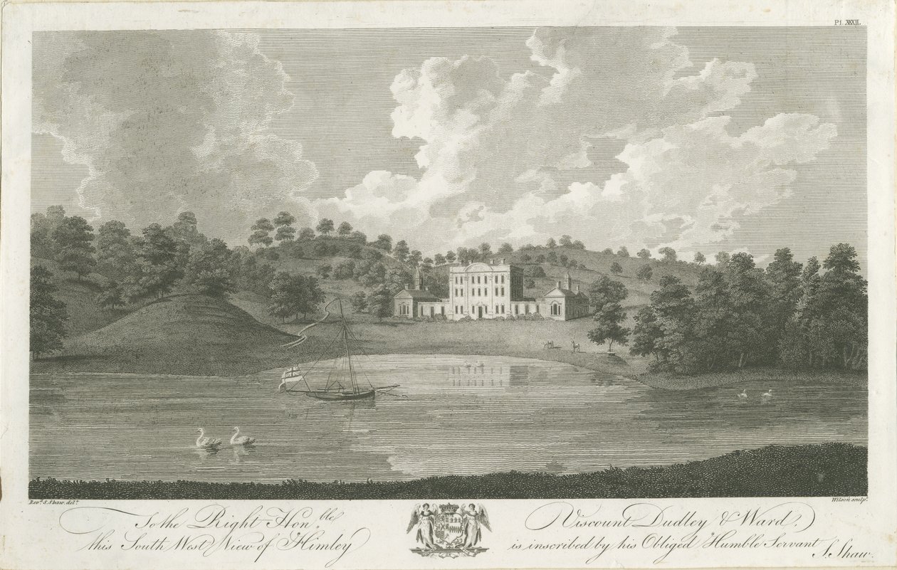 Himley Hall: kaiverrus, nd [1762-1798] tekijältä Stebbing Shaw