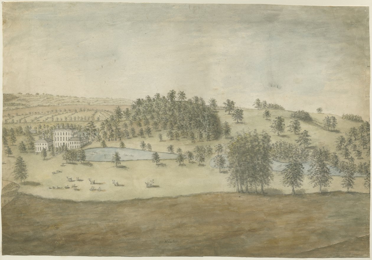Himley Hall: akvarellimaalaus, nd [1762-1798] tekijältä Stebbing Shaw