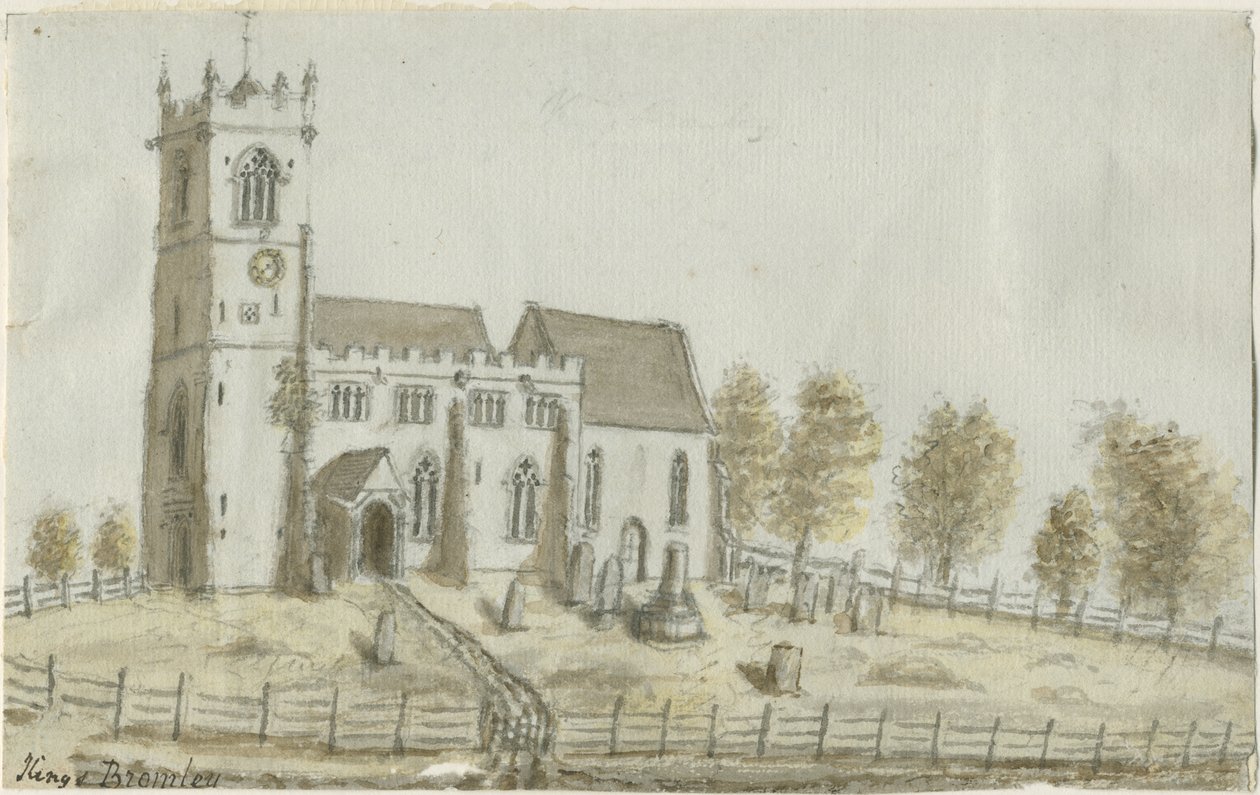 Kings Bromley Church: akvarellimaalaus, ndc 1796] tekijältä Stebbing Shaw
