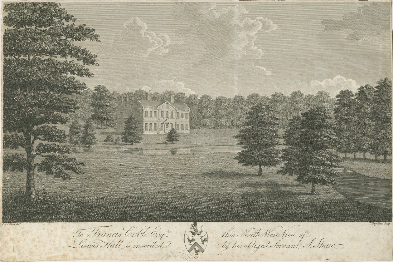 Lysways Hall: kaiverrus, nd [1762-1802] (painettu) tekijältä Stebbing Shaw