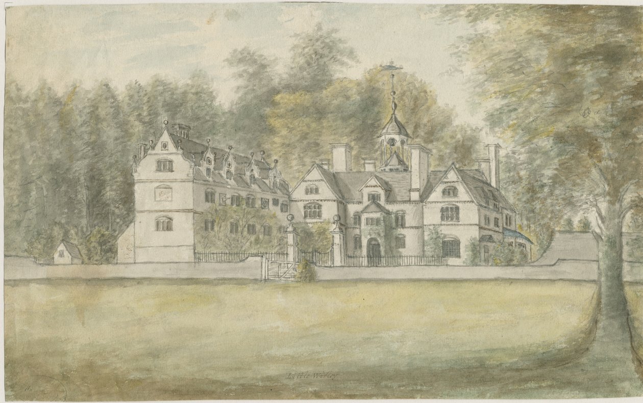 Norton Canes - Little Wyrley Hall: akvarellimaalaus, nd [1762-1802] tekijältä Stebbing Shaw