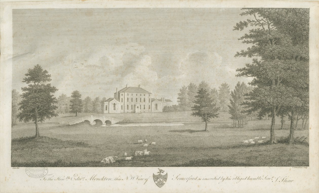 Somerford Hall: kaiverrus ja [1700-luvun loppu] (tulostus) tekijältä Stebbing Shaw