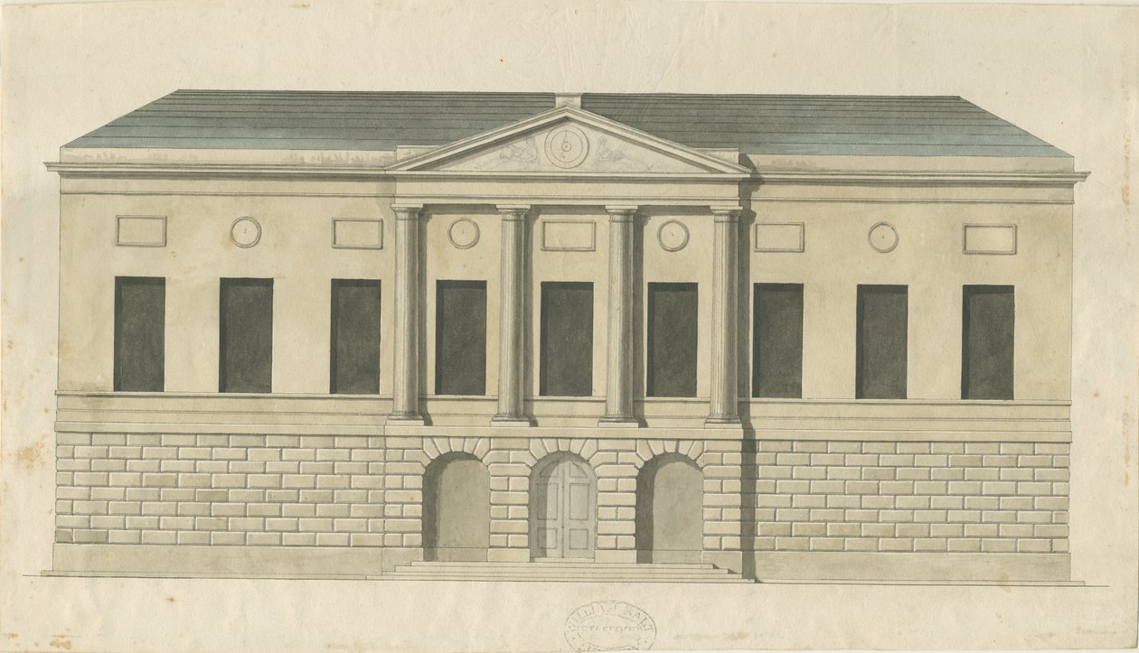 Stafford - County Gaol: vesivärimaalaus, nd [n. 1794] (maalaus) (maalaus) tekijältä Stebbing Shaw