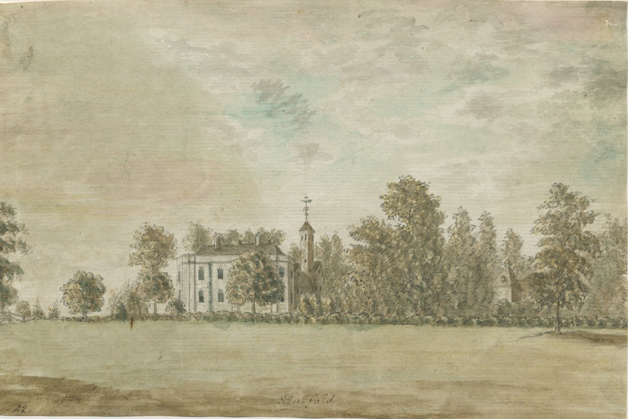 Statfold Hall: akvarellimaalaus, nd [1762-1802] tekijältä Stebbing Shaw