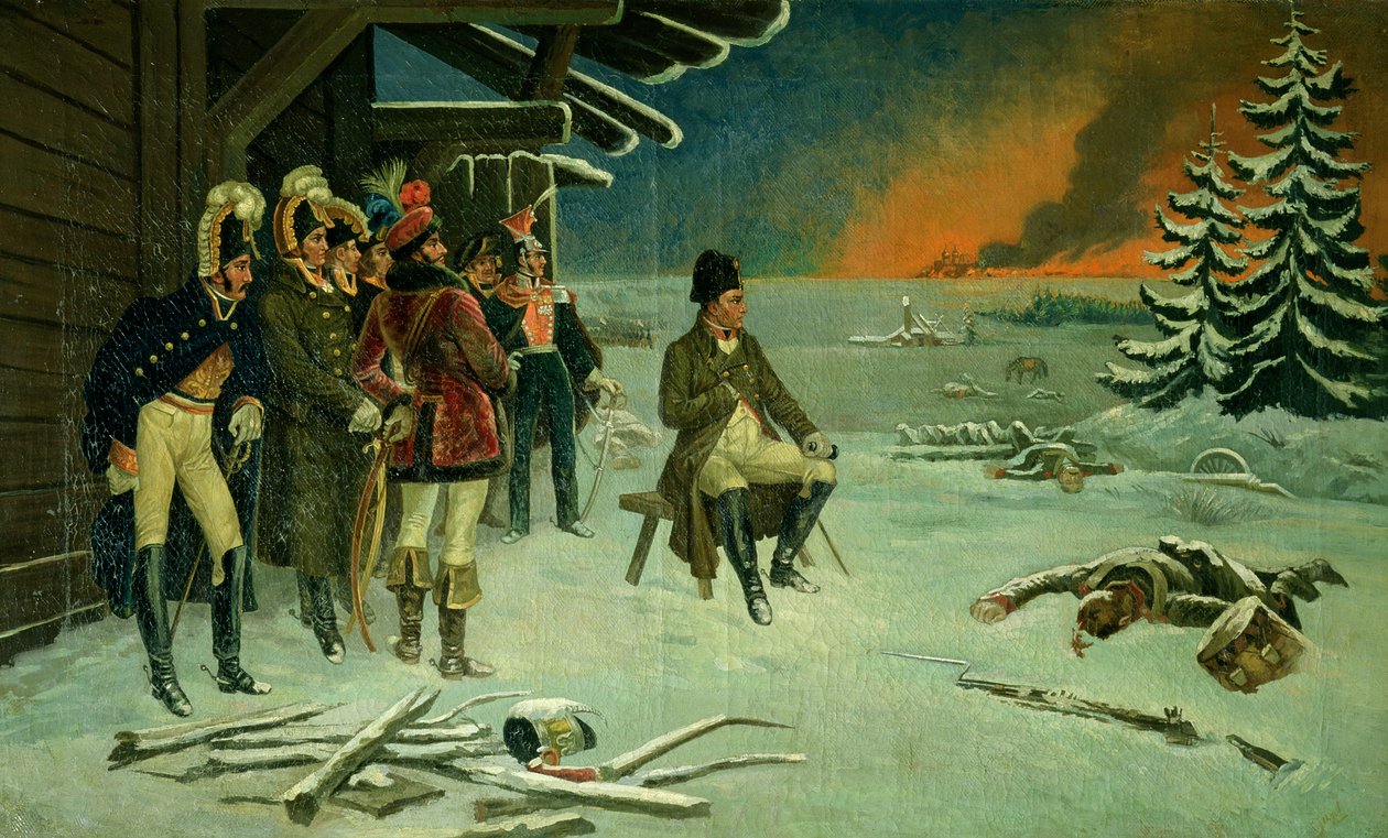 Napoleon Maloyaroslavetsissa (öljy kankaalle) tekijältä Stefan Vladislavovich Bakalowicz