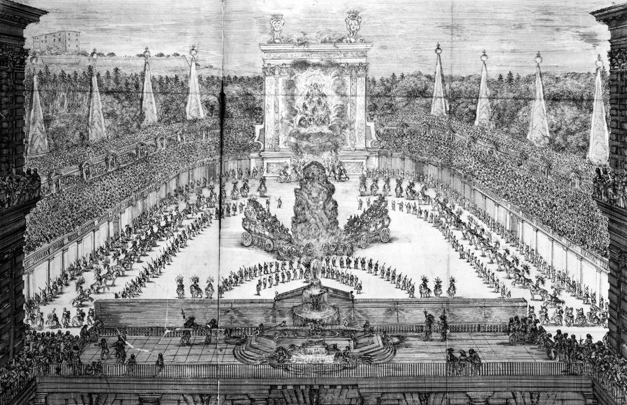 Ercole in Tebe -esitys Boboli Gardensissa, osa Duke Cosimo III:n ja Marguerite Louise d