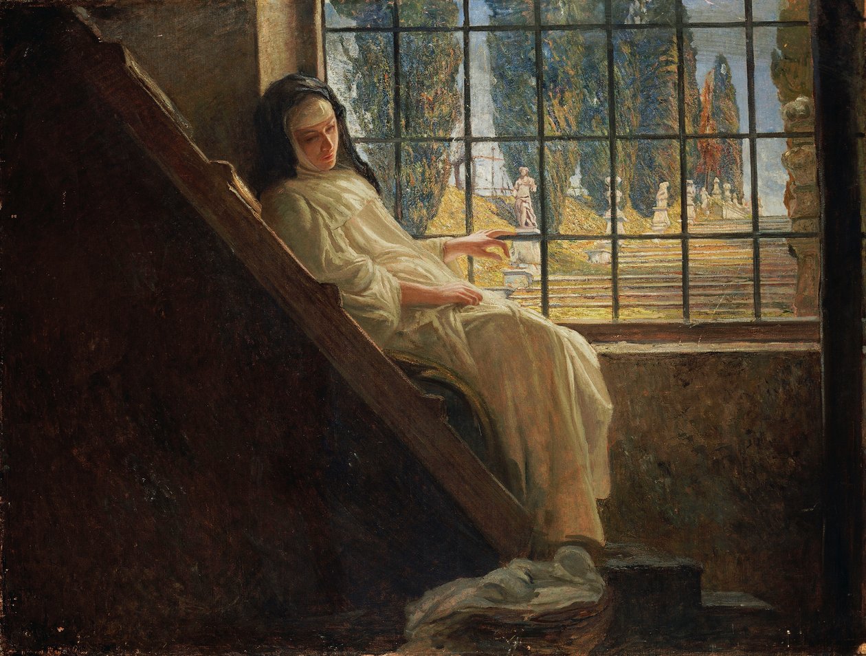 Hiljaisuus, Stefano Bersani (1872-1914), öljy kankaalle tekijältä Stefano Bersani