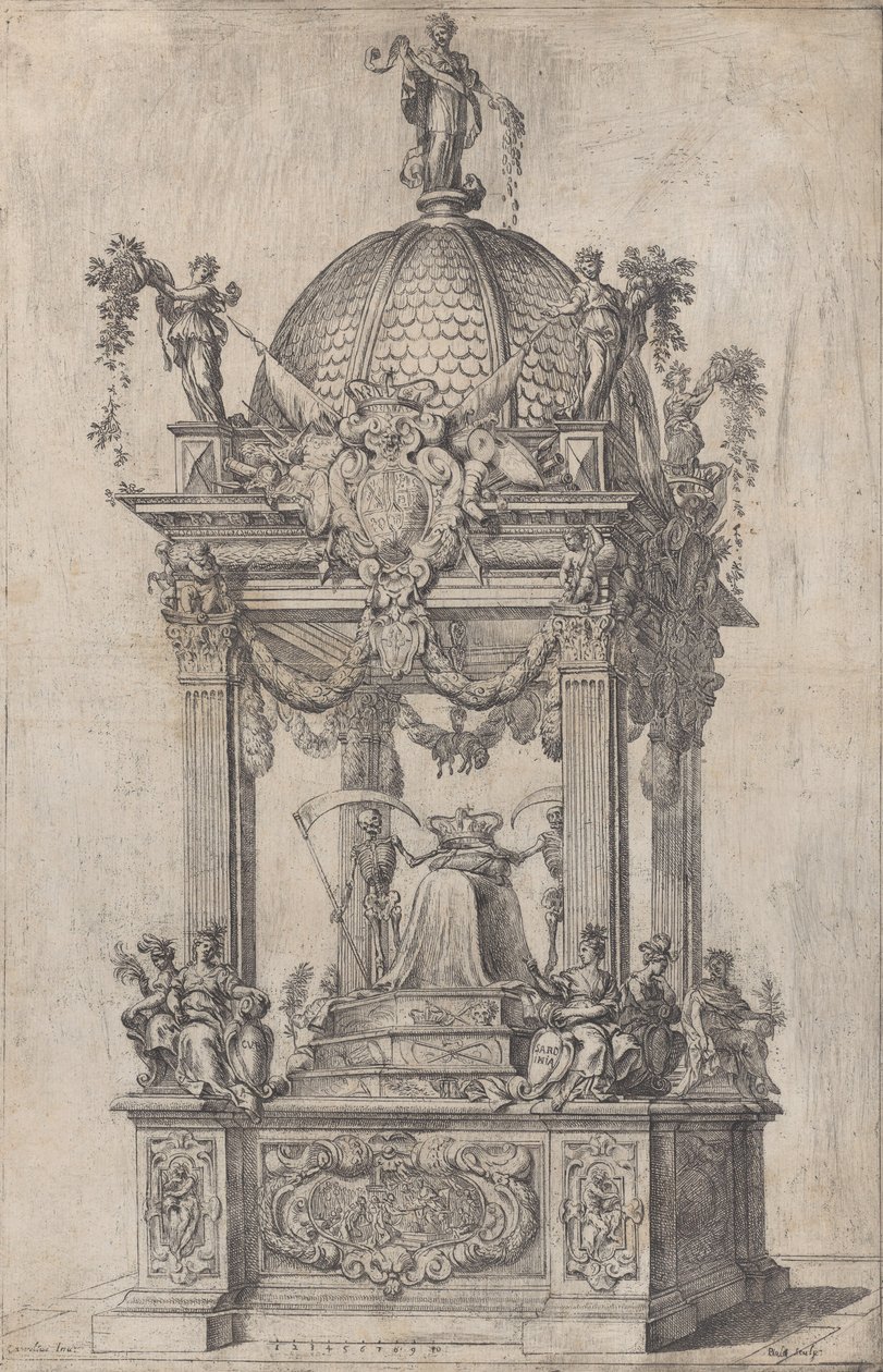 Espanjalaisen Philip IV:n katafalkki, n. 1665 tekijältä Stefano Camogli