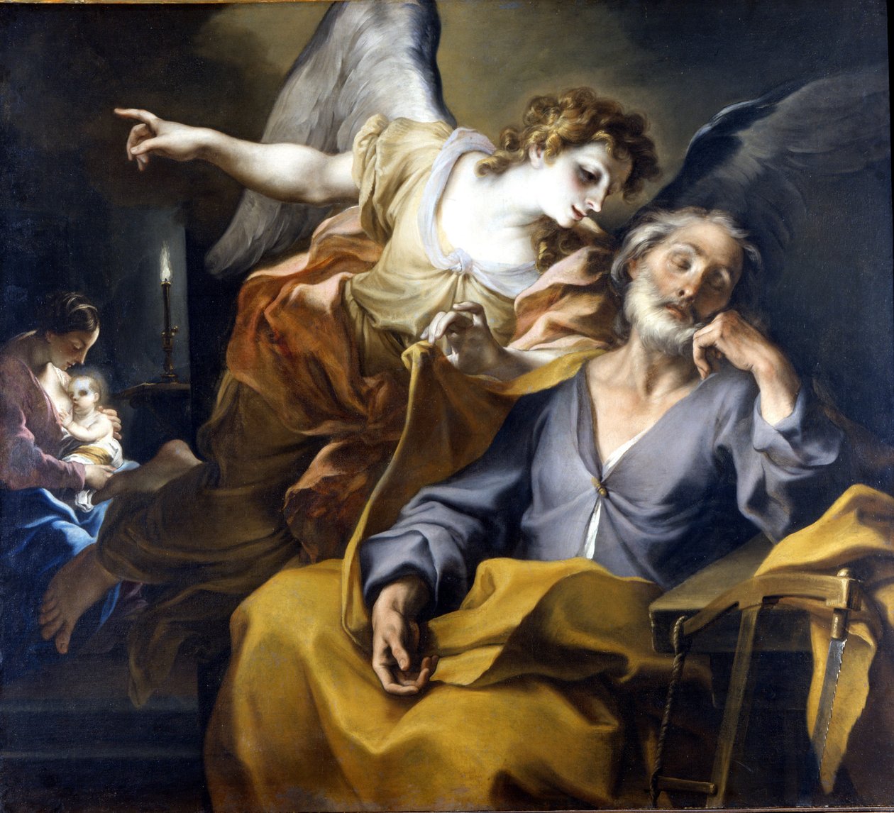 Stefano Maria dit Legnaninon (1660-1715) maalaus Josephin unelma 1708 Museo Civico, Novara, Italia (pse1471) tekijältä Stefano Maria Legnani