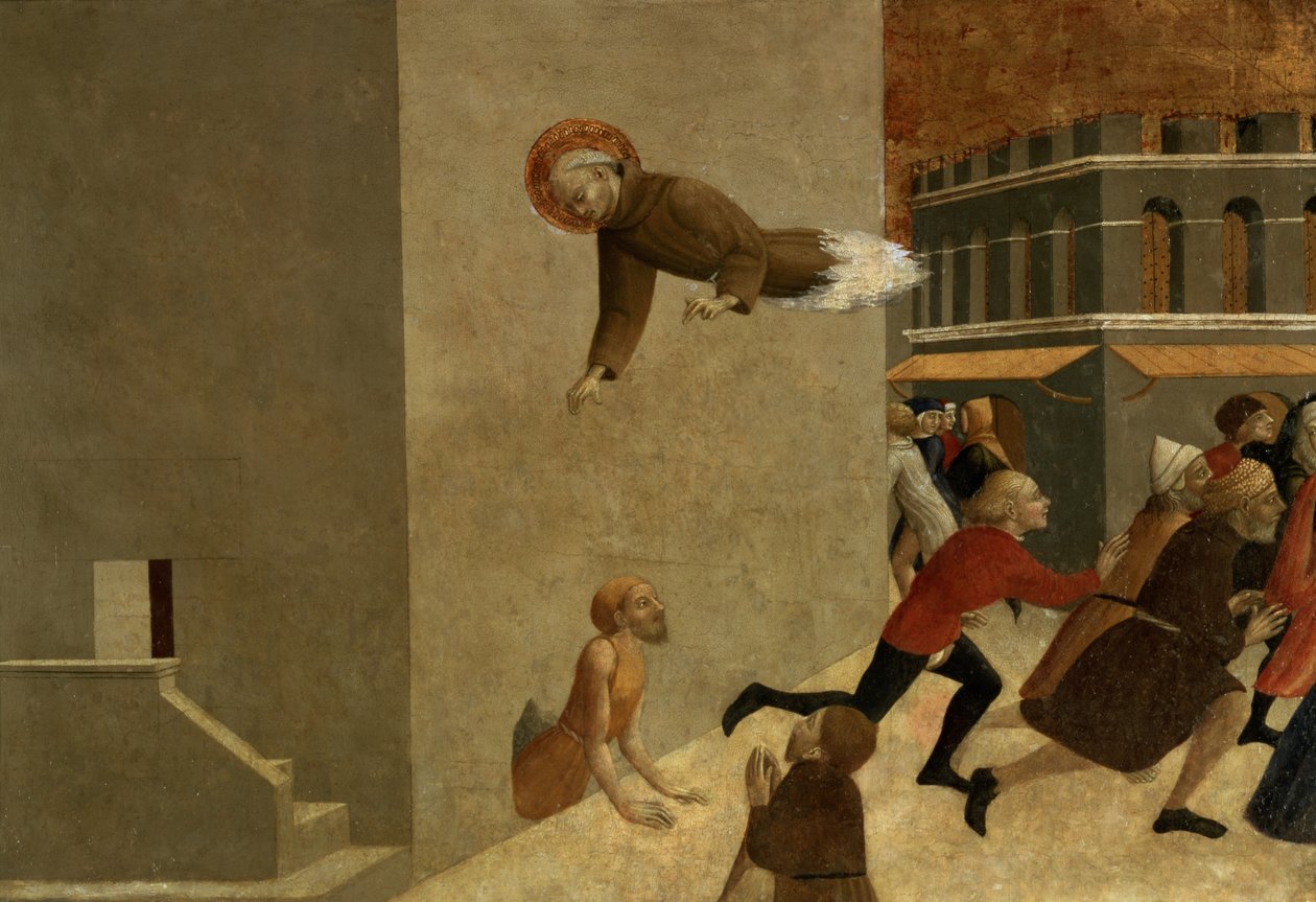 Siunattu Ranieri Rasini vapauttamassa köyhiä Firenzen vankilasta, San Francesco de Borgo San Sepolcron polyptyykin predellapaneeli, 1437-44 (katso myös 95743) tekijältä Stefano Sassetta