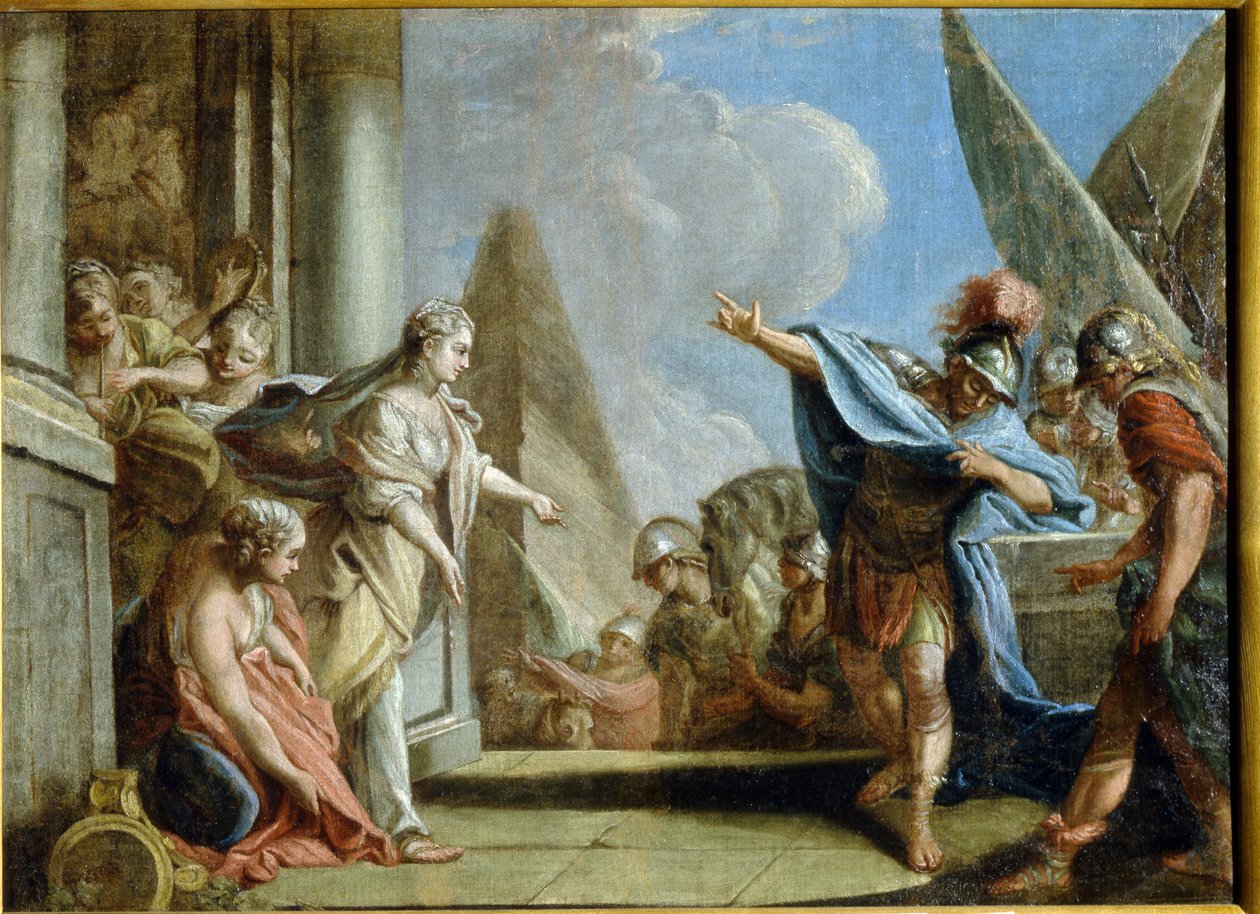 Allegoria Chersonese Tauriden (Krimin niemimaa) valloituksesta (Tauridin valloituksen allegoria). Stefano Torellin (1712-1784) maalaus, öljy kankaalle, noin 1785. Italialainen taide tekijältä Stefano Torelli