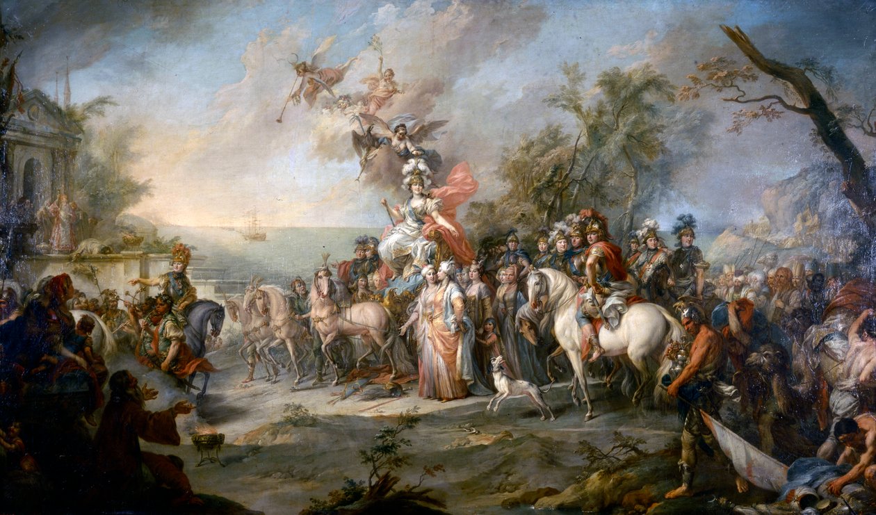 Allegoria Katariina Suuren voitosta turkkilaisista ja tataareista, 1772 tekijältä Stefano Torelli